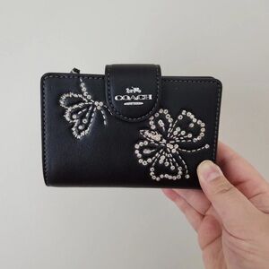Coach Black Wallet with Butterfly Design